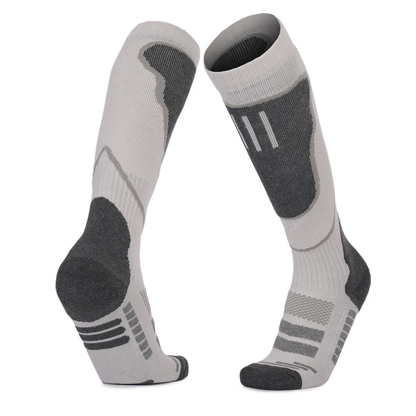 Ultra-Lightweight Cushioned Skiing Over The Calf Socks Gray
