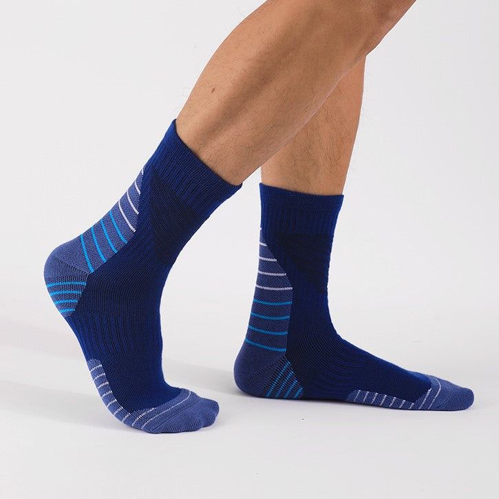 Wearing Blue Coolmax® Thick Padded Basketball Crew Socks