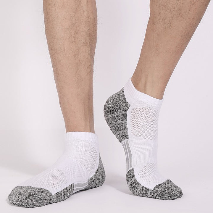 Wearing White Coolmax® Shock Absorbing Running Ankle Socks