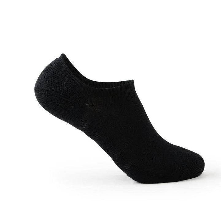 Black cushioned no-show socks perfect for all-day comfort.