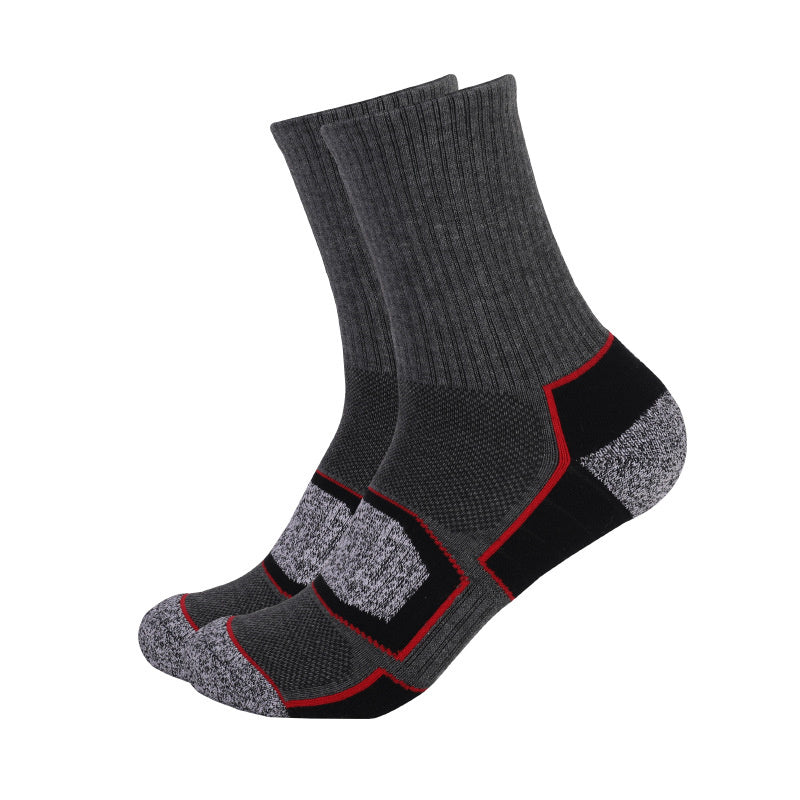 thick padded compression crew socks dark gray