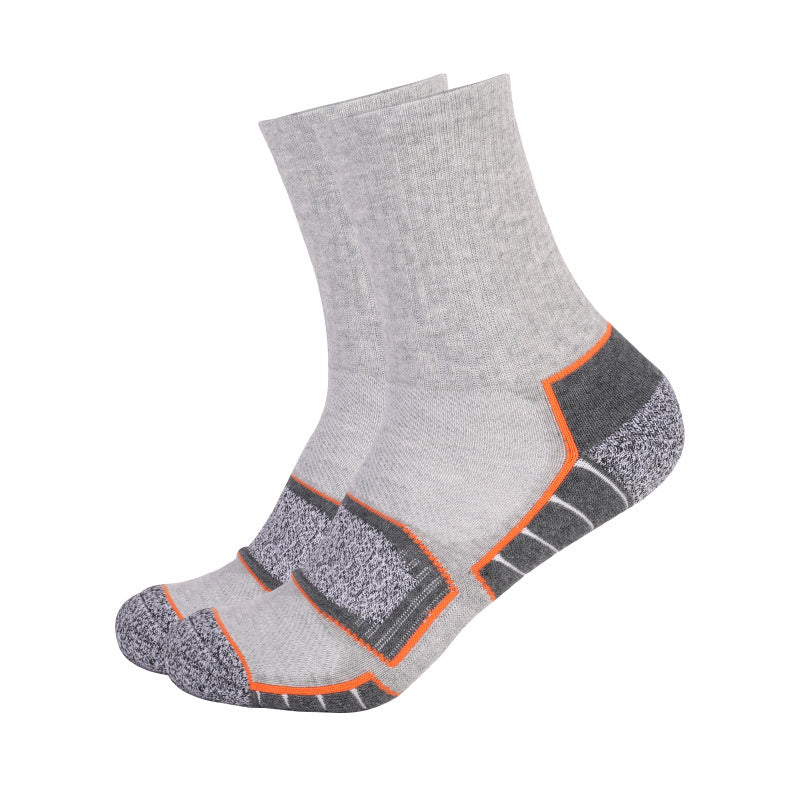 thick padded compression crew socks light gray