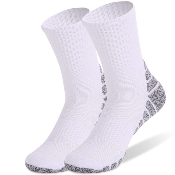 White golf socks with cushioned soles for all-day comfort and support